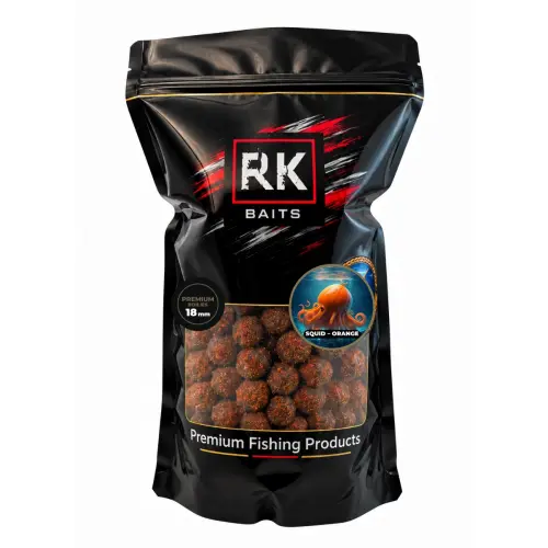 Kulki proteinowe zanętowe Squid – Orange RK Baits Premium 18mm 1kg.webp