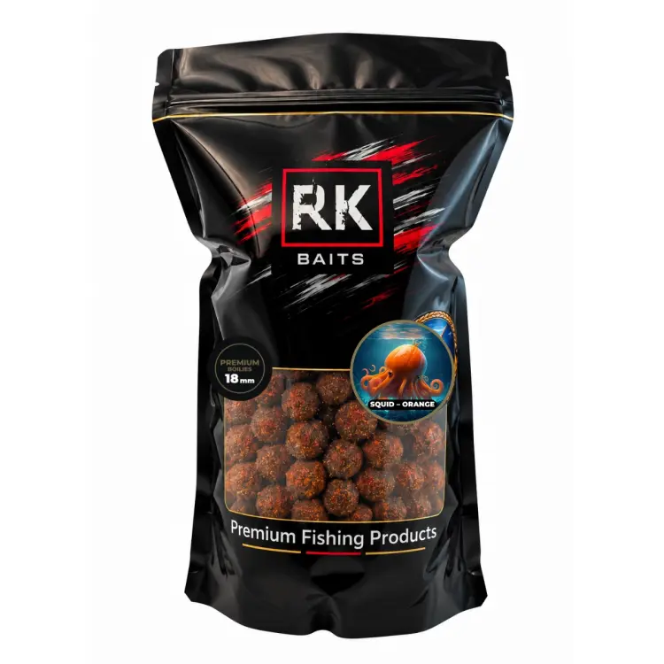 Kulki proteinowe zanętowe Squid – Orange RK Baits Premium 18mm 1kg.webp