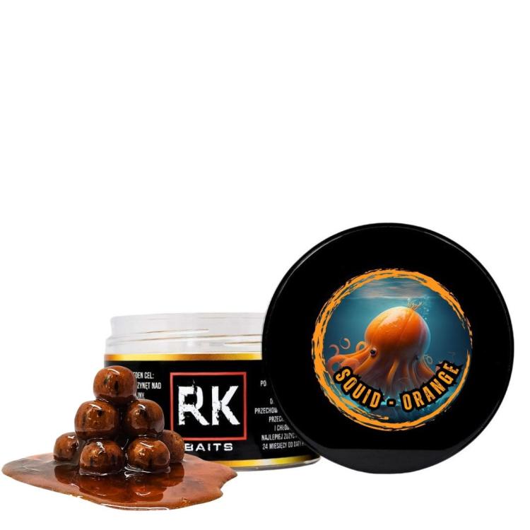 Kulki proteinowe w zalewie tonące haczykowe RK Baits Burn Hookers 18mm Squid - Orange.jpg