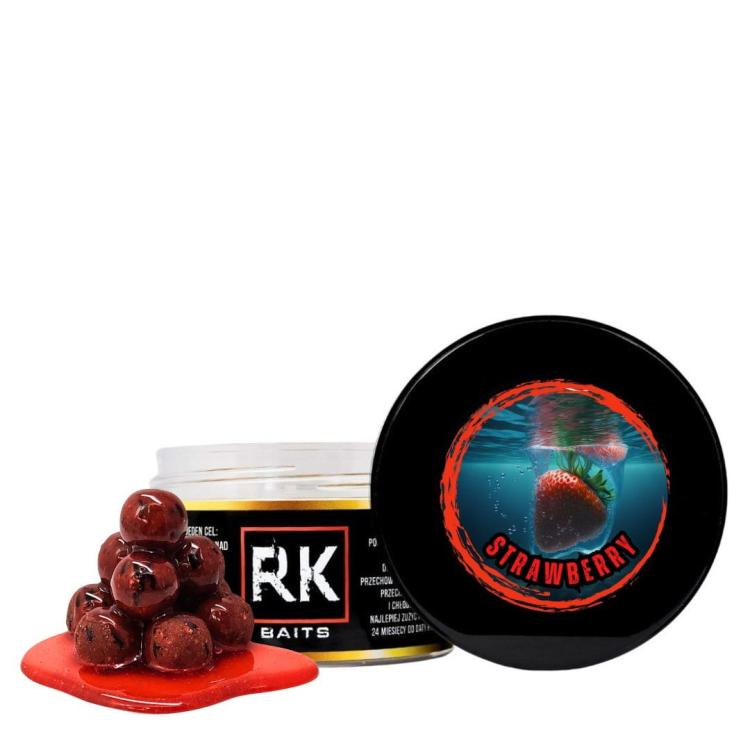 Kulki proteinowe w zalewie tonące haczykowe RK Baits Burn Hookers 18mm Strawberry.jpg