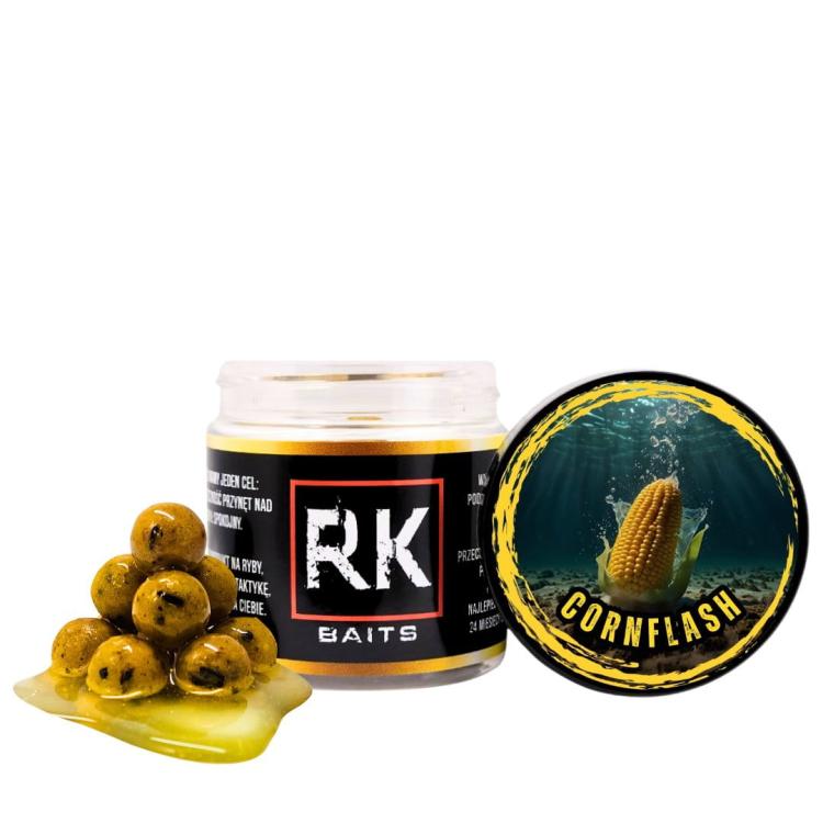 Kulki proteinowe w zalewie tonące haczykowe RK Baits Burn Hookers 12 mm Cornflash.jpg