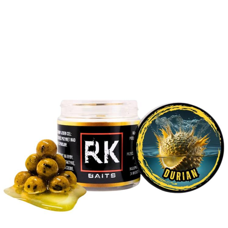Kulki proteinowe w zalewie tonące haczykowe RK Baits Burn Hookers 12 mm Durian.jpg
