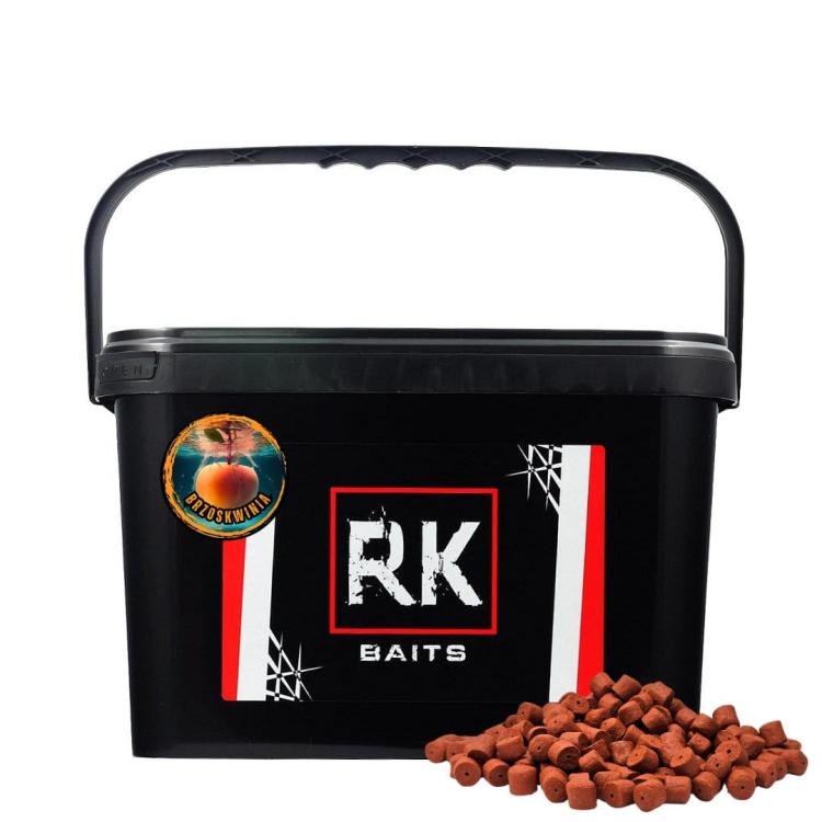 Pellet wędkarski wiaderko 3kg 12mm RK Baits Brzoskwinia.jpg