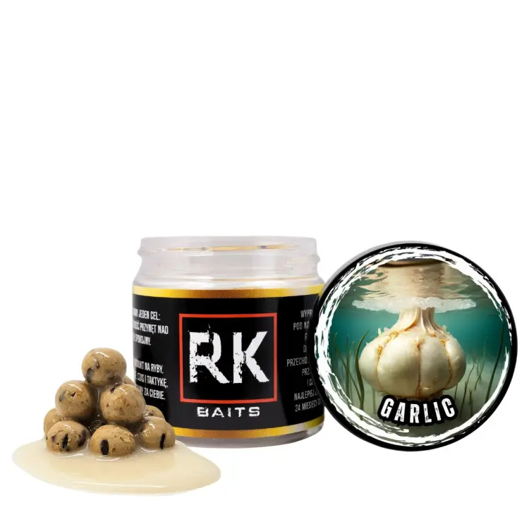 Kulki proteinowe w zalewie tonące haczykowe RK Baits Burn Hookers 12 mm Garlic.jpg