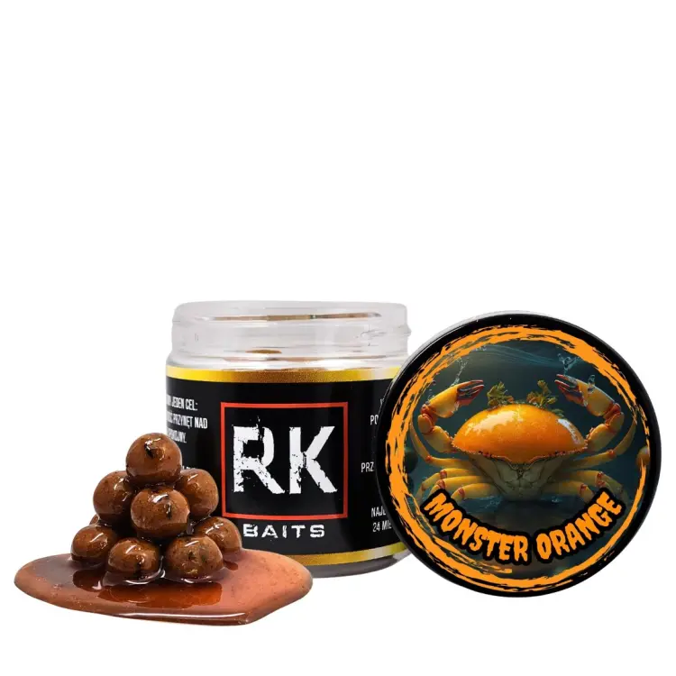 Kulki proteinowe w zalewie tonące haczykowe RK Baits Burn Hookers 12 mm Monster Orange.jpg